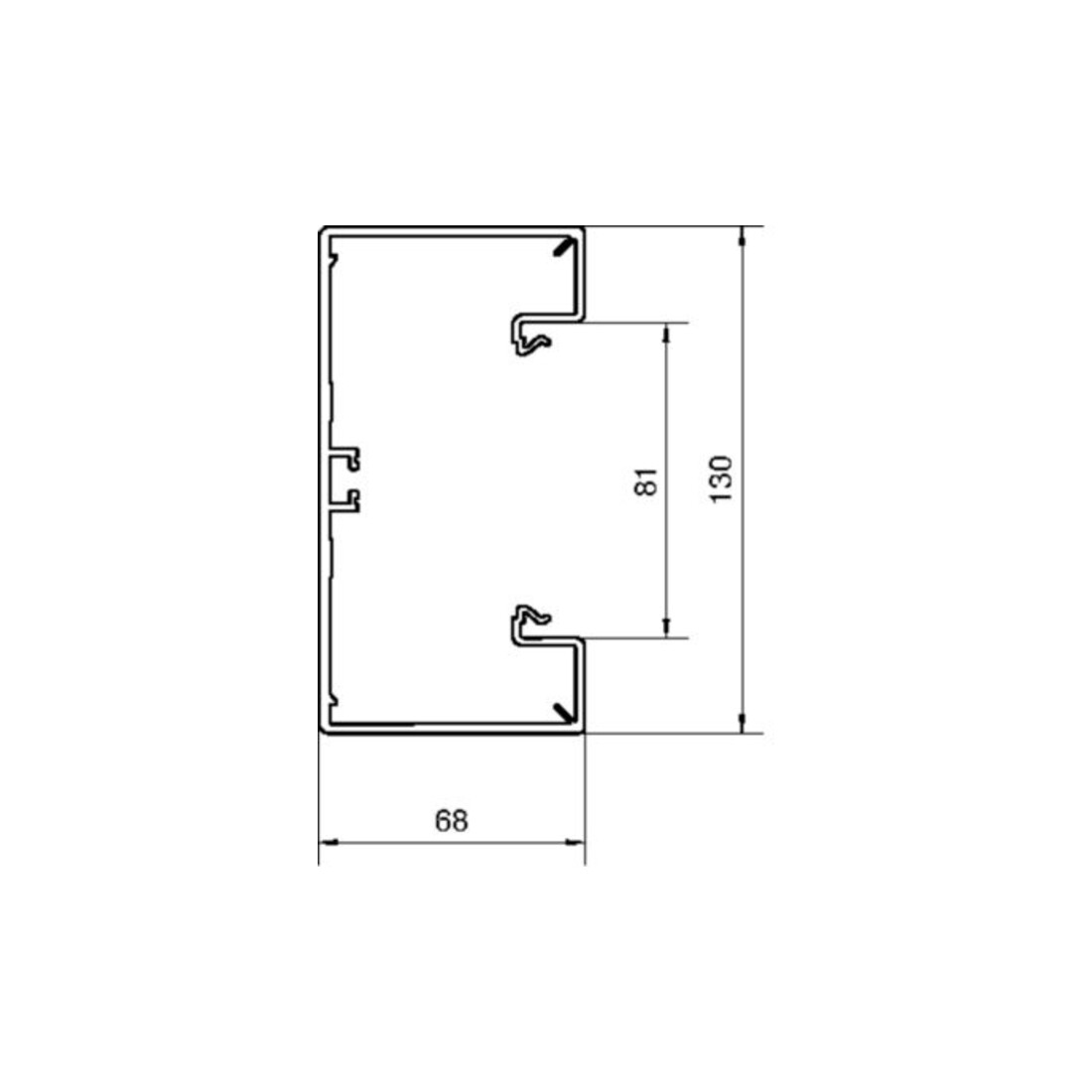 Tehalit Canal de plinthe partie inférieure PVC 65×130 mm 80 mm L gr BR6513017035