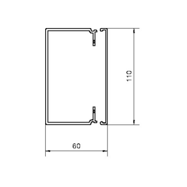 Tehalit Goulotte de câblage 60x110mm blanc trafic LFH601100 vws