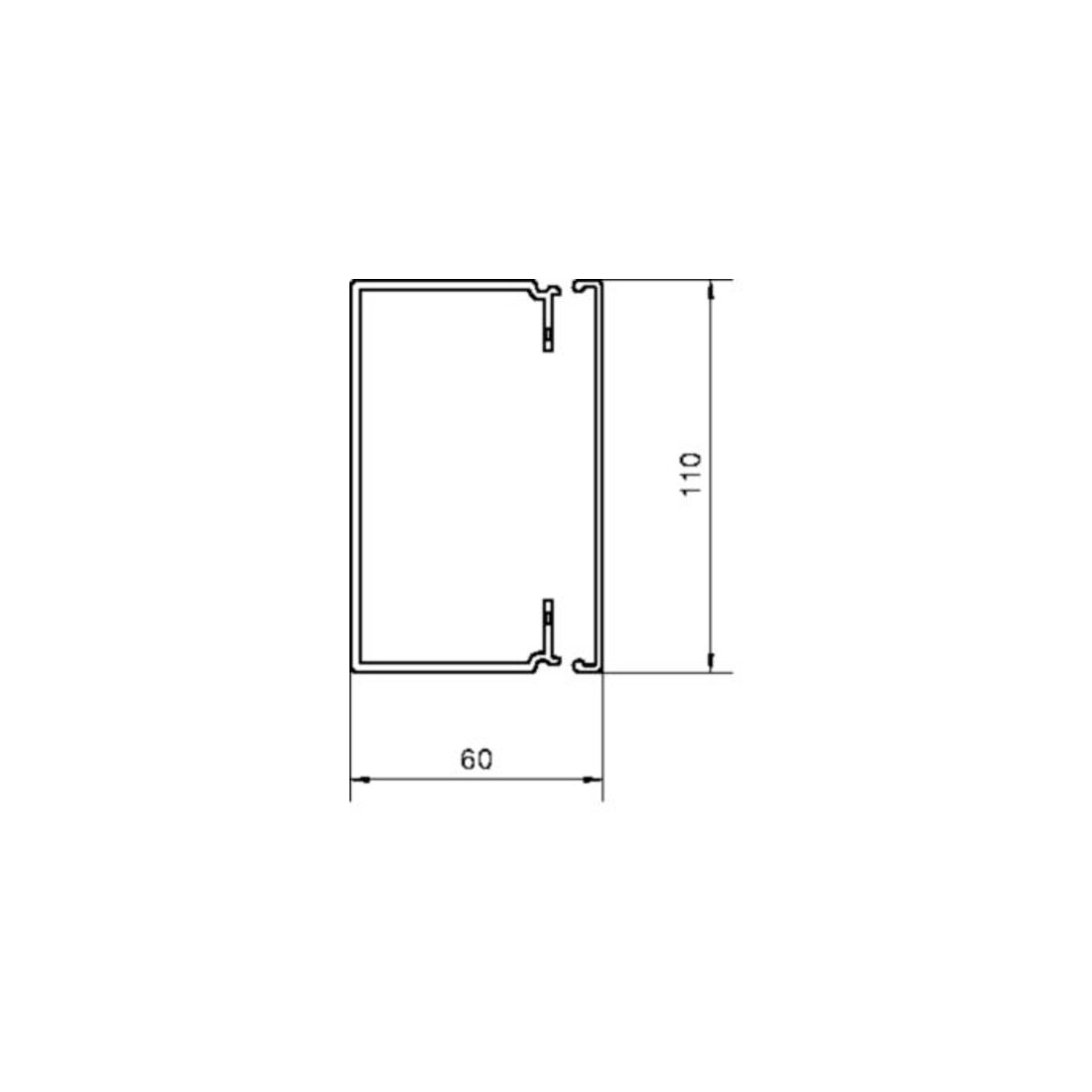 Tehalit Goulotte de câblage 60x110mm blanc trafic LFH601100 vws