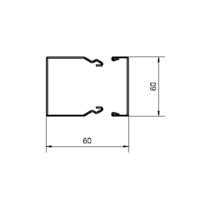 Tehalit Goulotte de câblage 60x60mm blanc trafic LFS600600 vws