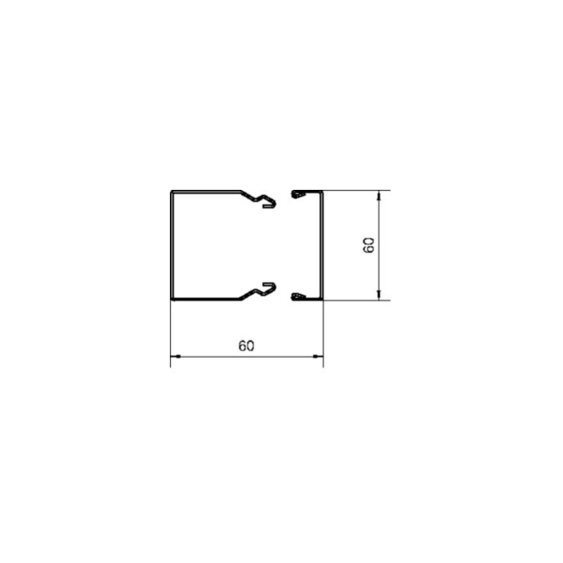 Tehalit Goulotte de câblage 60x60mm blanc trafic LFS600600 vws