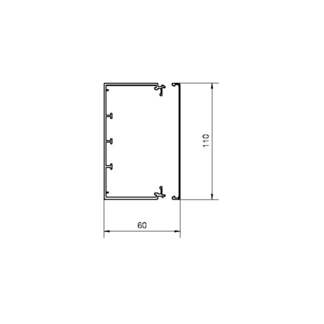 Tehalit Goulotte de câblage B110×H60mm LF 601100 gr
