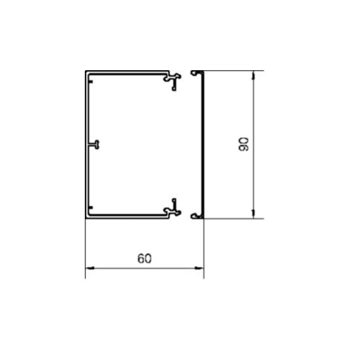 Tehalit Goulotte de câblage B90×H60 mm LF 600900 lgr
