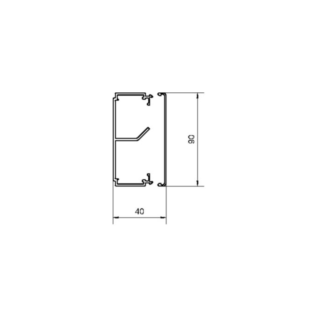 Tehalit Goulotte de câblage LF 40x90mm vw LF4009109016