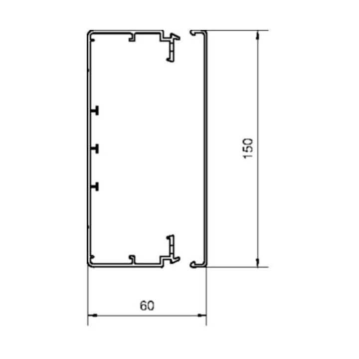 Tehalit Goulotte de câblage LF 60x150mm vw LF6015009016