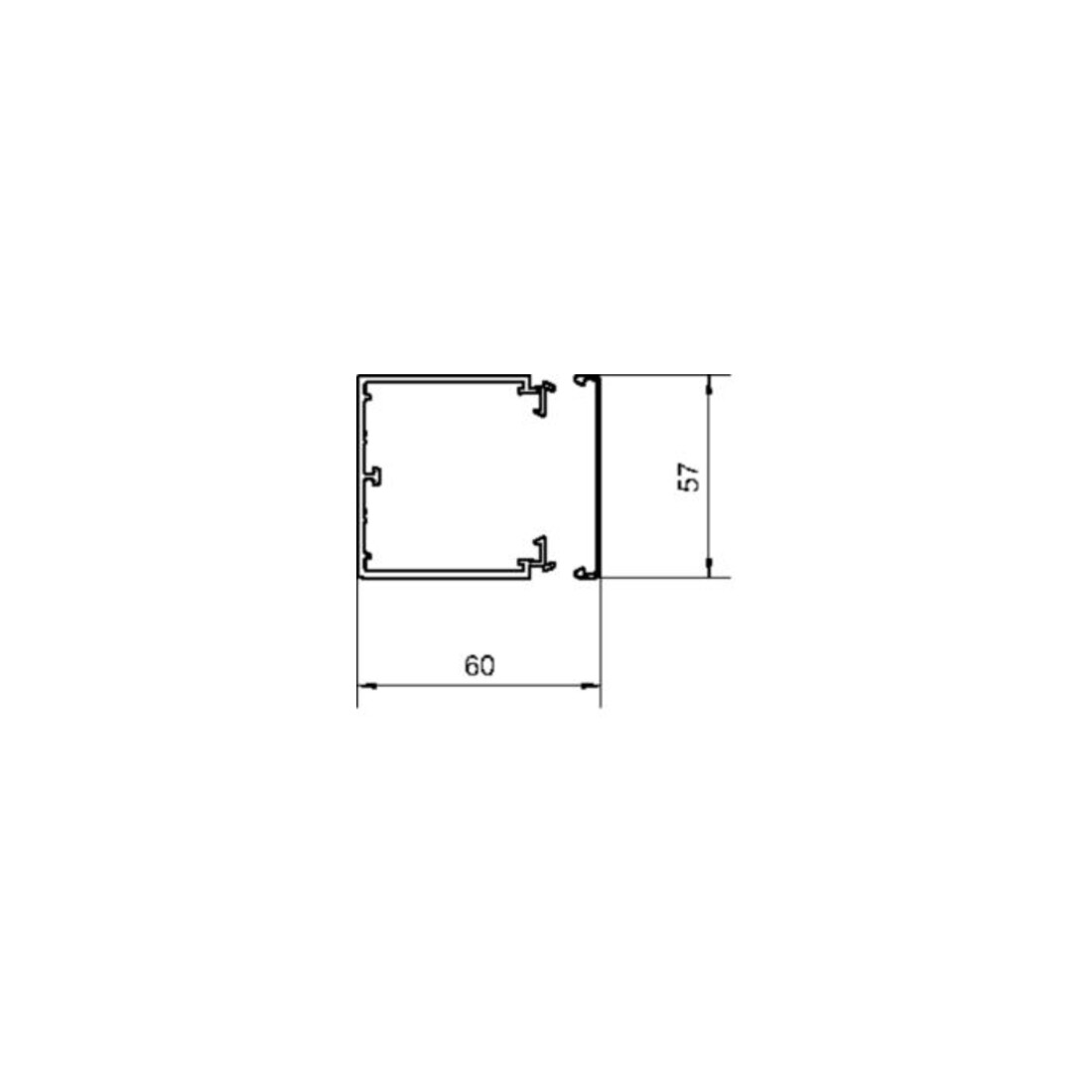 Tehalit Goulotte de câblage LF 60x60mm vw LF6006009016