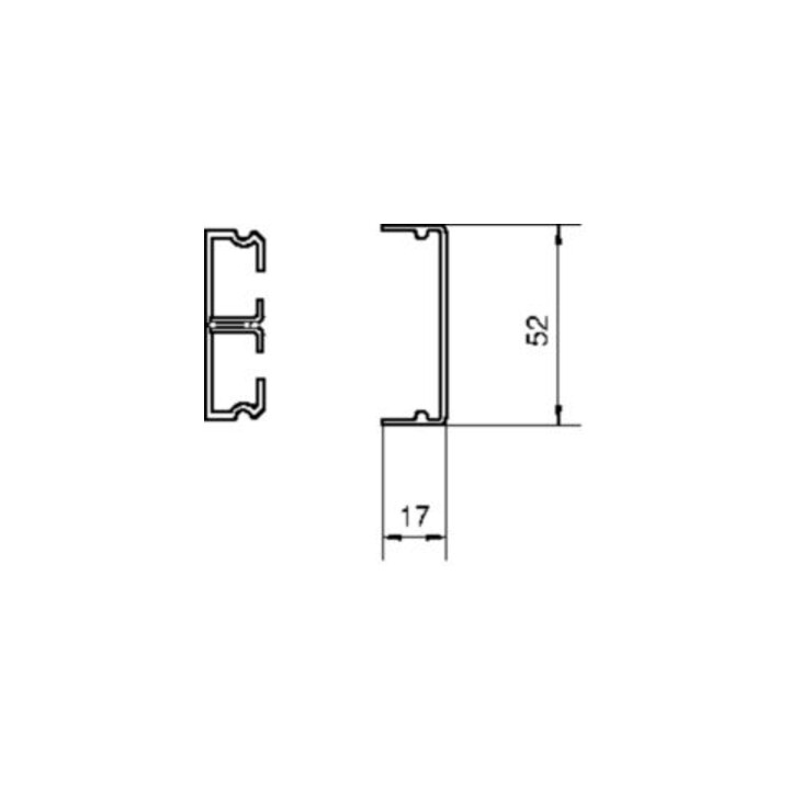 Tehalit Goulotte de contournement de porte 2 compartiments SL17x52mm SL1705209016