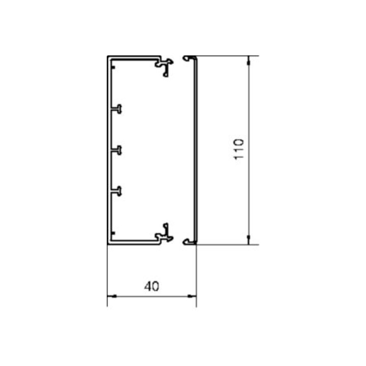 Tehalit Goulotte de gestion de câbles LF 40x110mm vw LF4011009016