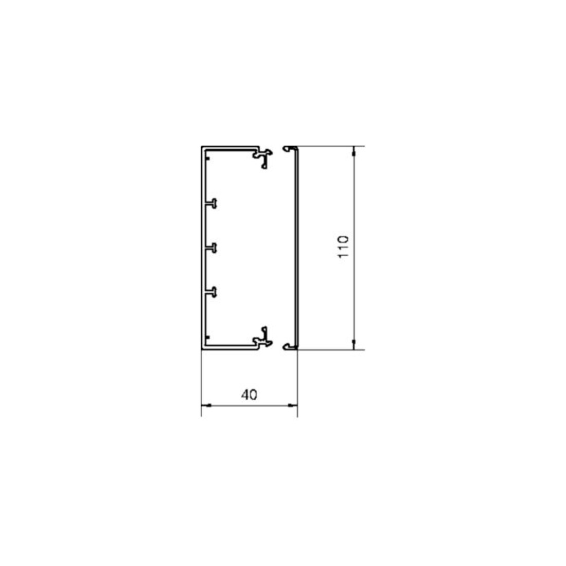 Tehalit Goulotte de gestion de câbles LF 40x110mm vw LF4011009016