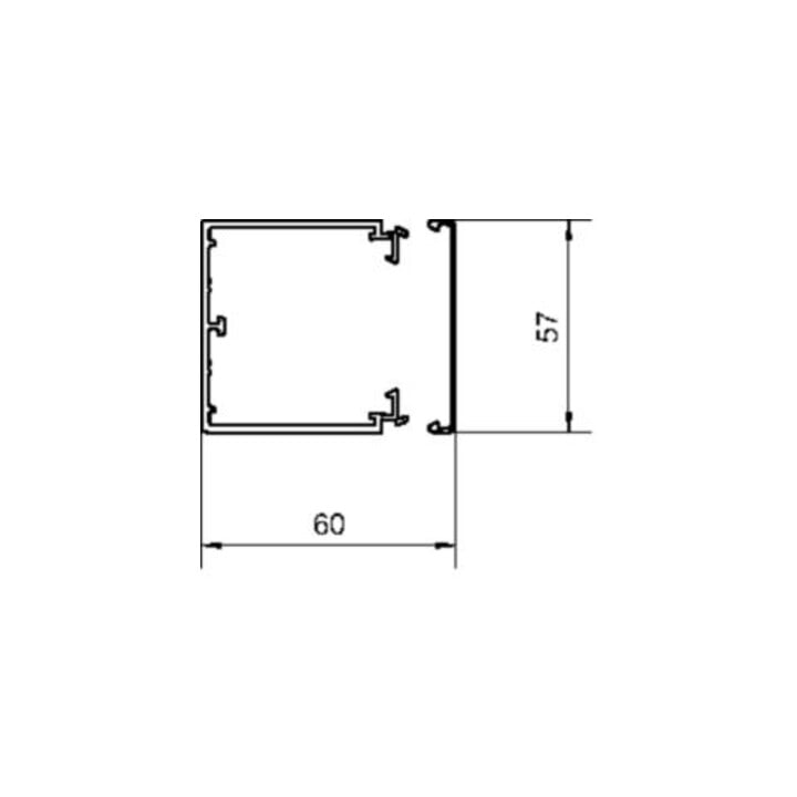 Tehalit Leitungsführungskanal B60xH60mm LF 600600 lgr