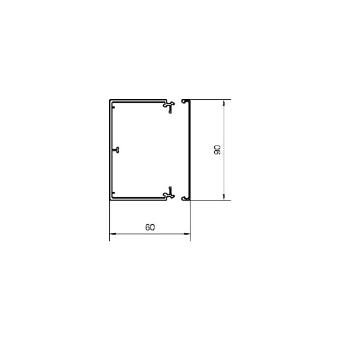 Tehalit Leitungsführungskanal B90xH60mm LF 600900 lgr