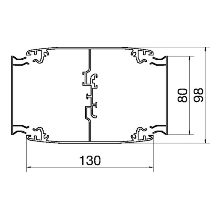 Tehalit PacPost 80 doppelt 650mm Alu natureloxiert DAP280 650 ELN