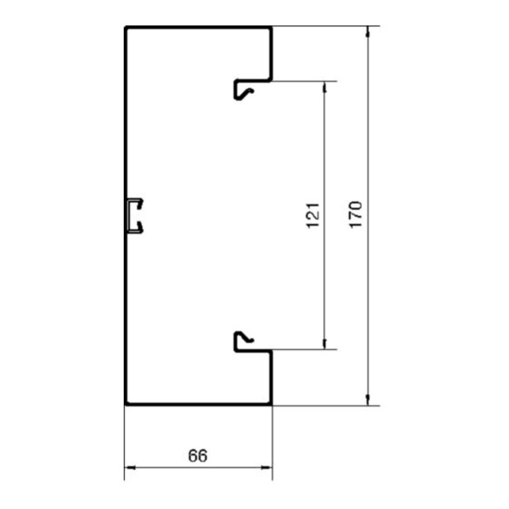 Tehalit Partie inférieure de goulotte de parapet 68x170mm acier BRS651701B vws