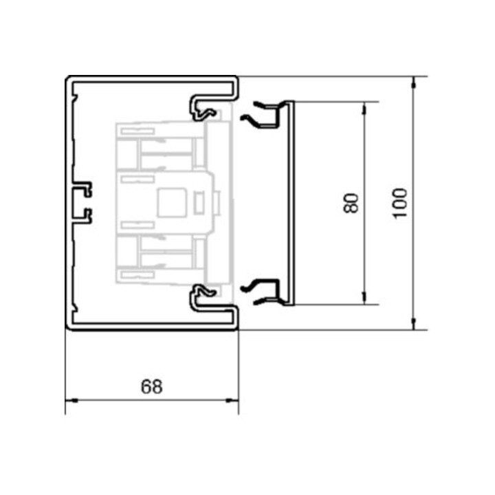Tehalit Partie inférieure de goulotte de plinthe pour BR 68×100 mm vw BR6510019016