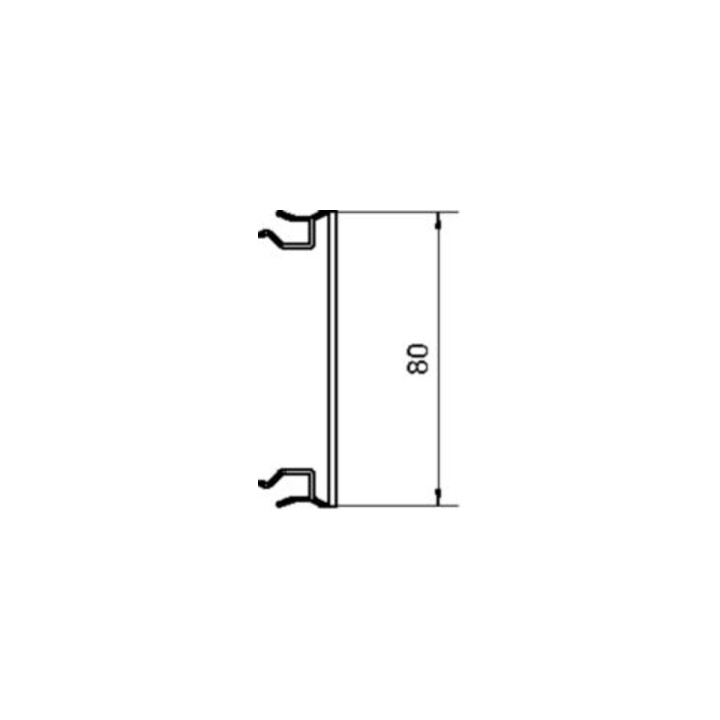 Tehalit Partie supérieure de goulotte de plinthe PVC 80 mm gris clair BR08027035