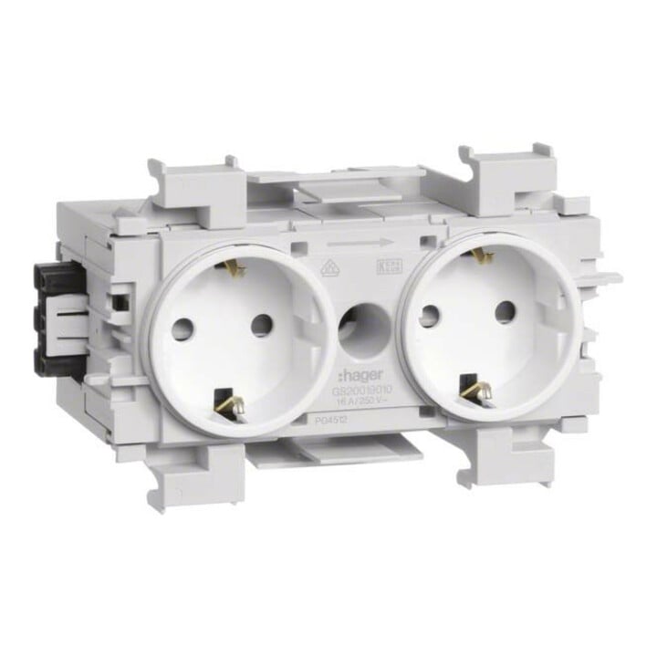Tehalit Prise double avec connexion/serrage Wago GS2001 vws