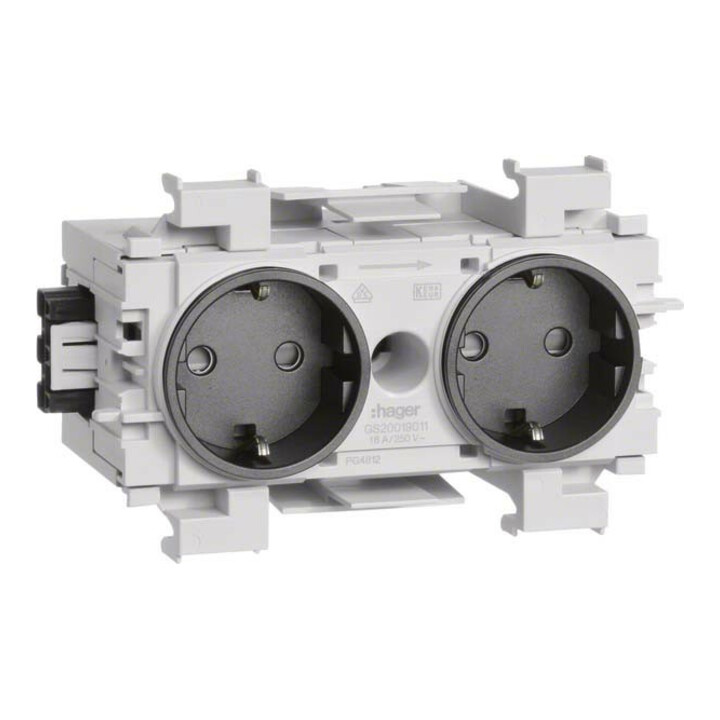 Tehalit Prise double avec verrouillage frontal GS2001 gsw