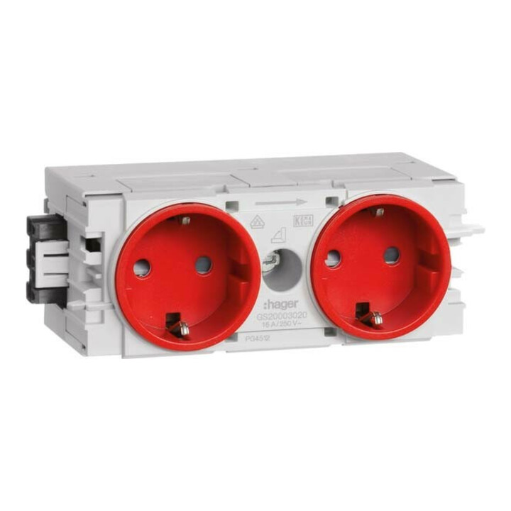 Tehalit Prise double rouge C-Profil GS2000 vrt