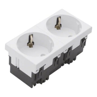 Tehalit Prise Schuko Mosaik 2 prises 45x90 ESR233 blanche