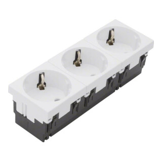Tehalit Prise Schuko Mosaik triple 45x135 ESR333 blanc