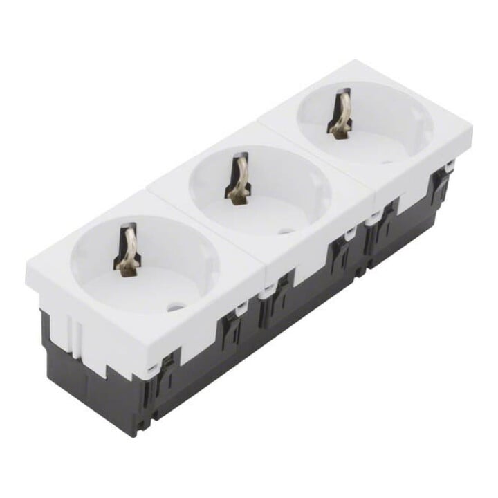 Tehalit Prise Schuko Mosaik triple 45x135 ESR333 blanc