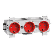 Tehalit Prise triple rouge avec cadre avant GS3001 vrt-1