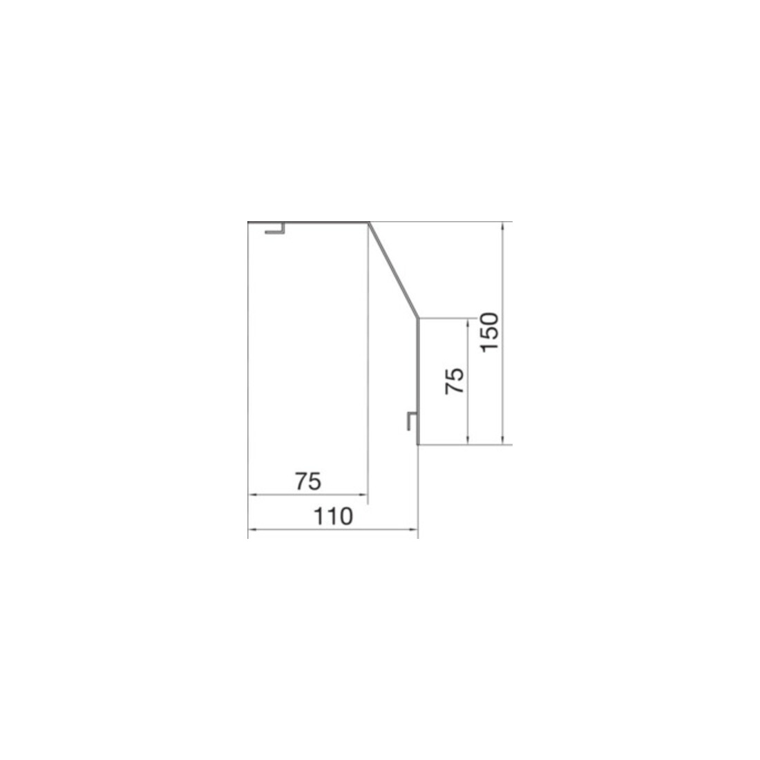 Tehalit Profil de recouvrement 2 m RK 150 rws