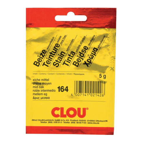 Teinture en poudre 164 chêne poudre moyenne poudre, hydrosoluble 5g Btl.CLOU