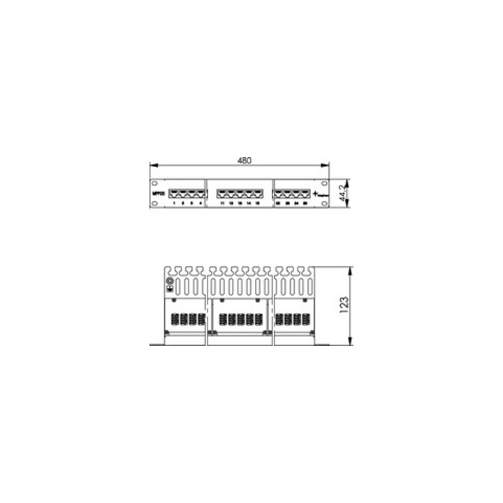 Telegärtner 19" ISDN-Panel 25-Port 1HE, RAL7035 MPPISDN 25-H kurz