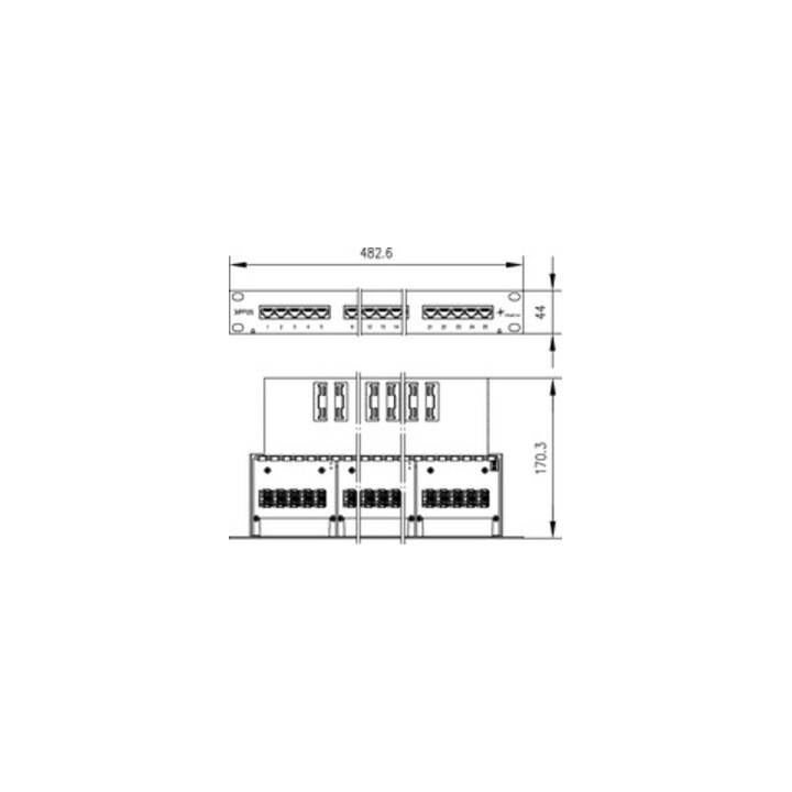 Telegärtner 19Z.Patch Panel 1HE MPPI25-H Cat3,gr 100007025