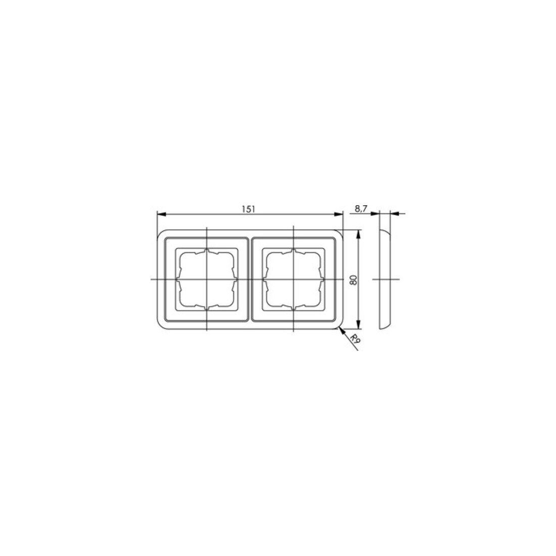 Telegärtner Abdeckrahmen 2-fach f.AMJ, aws 100027372