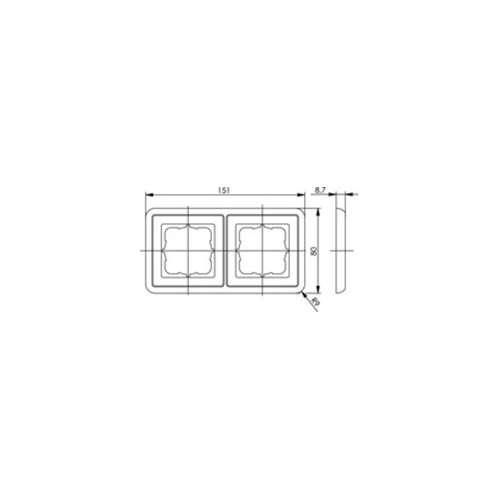 Telegärtner Abdeckrahmen 2-fach f.AMJ, aws 100027372