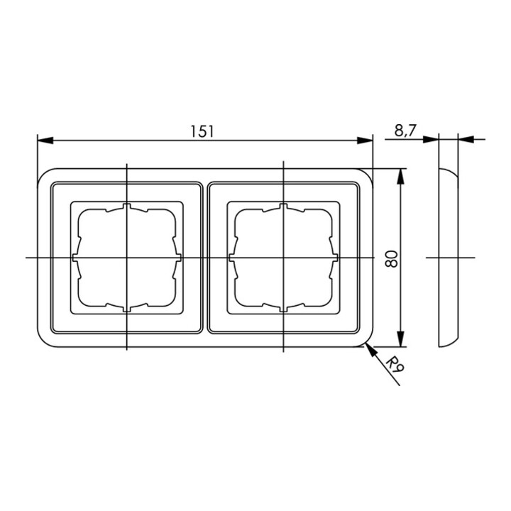 Telegärtner Abdeckrahmen 2-fach f.AMJ, aws 100027372