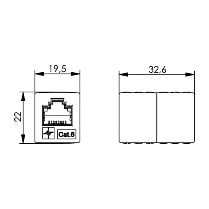 Telegärtner AMJ-Kupplung K Cat.6 iso RJ45 (f-f),alpinweiß 100023166