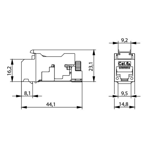 Telegärtner AMJ-S Modul Cat6A(ISO/IEC) T568A 100023198