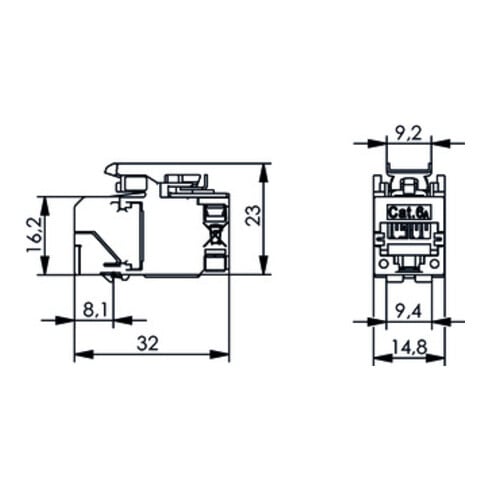 Telegärtner AMJ-SL Modul Cat.6A, T568B 100023210