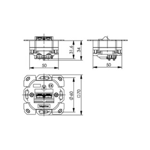 Telegärtner AMJ45 8/8 Up/0 Cat.6A ohne Z-Pl. 100022956