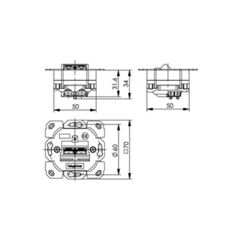 Telegärtner AMJ45 8/8 Up/0 Cat.6A ohne Z-Pl. 100022956