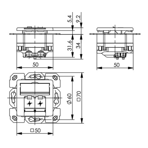 Telegärtner Anschlussdose aws AMJ45 8/8 Klasse E 100022942