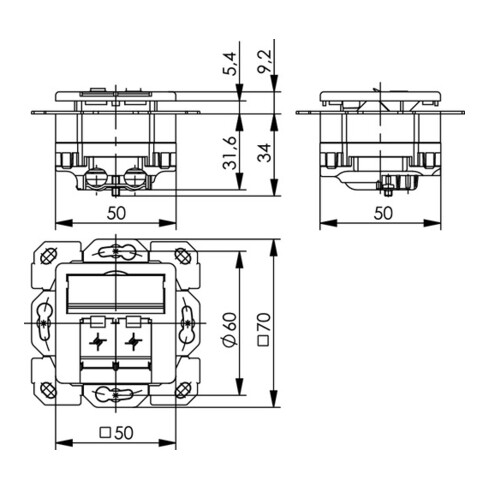 Telegärtner Anschlussdose aws AMJ45 8/8Cat5e/UP50 100022940