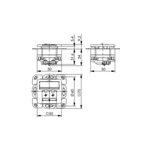 Telegärtner Anschlussdose aws AMJ45 8/8Cat5e/UP50 100022940