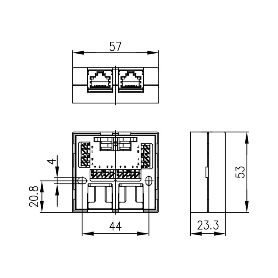 Telegärtner Anschlussdose rws VAD8/8 Comp-S,gesch 100022997