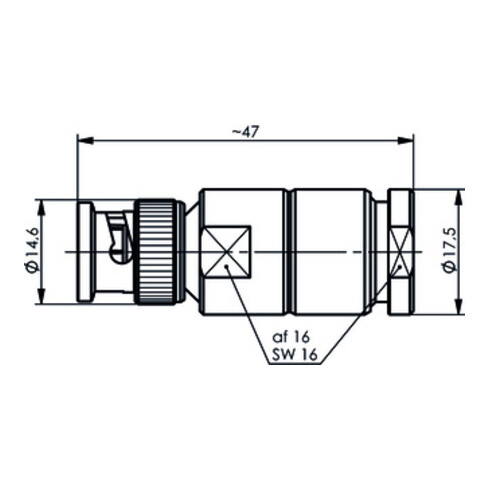 Telegärtner BNC Kabelstecker löt/schr. für RG213 100023344