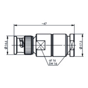 Telegärtner BNC Kabelstecker löt/schr. für RG213 100023344-2
