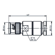 Telegärtner BNC Kabelstecker löt/schr. für RG213 100023344-5