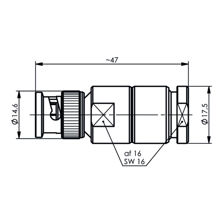 Telegärtner BNC Kabelstecker löt/schr. für RG213 100023344