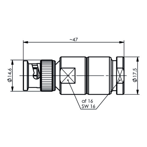 Telegärtner BNC Kabelstecker löt/schr. für RG213 100023344