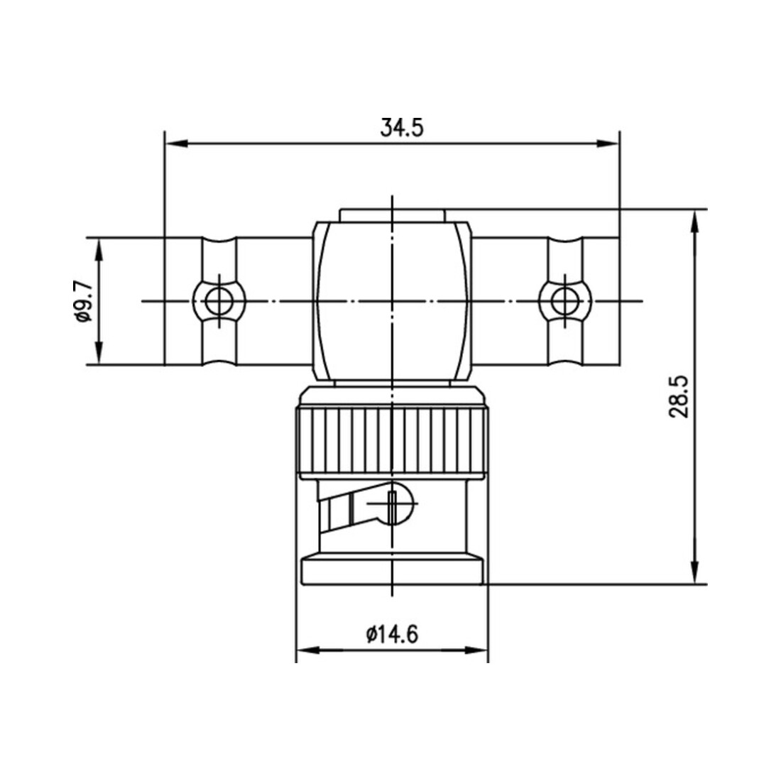 Telegärtner BNC T-Stück (F-M-F) 75 Ohm 100023610