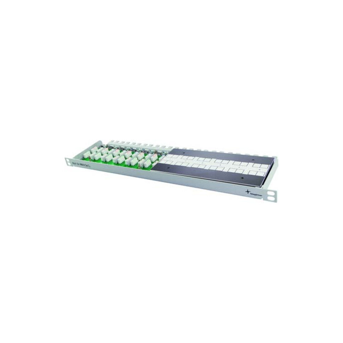 Telegärtner Kabelverbinder Multi 12x Cat.7, 19", RAL7035 12xVM8-8