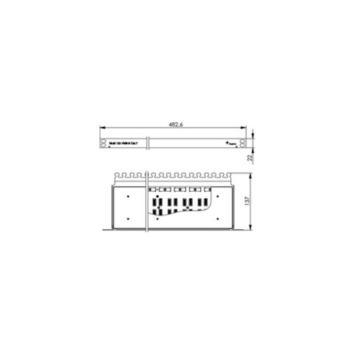 Telegärtner Kabelverbinder Multi 12x Cat.7, 19", RAL7035 12xVM8-8